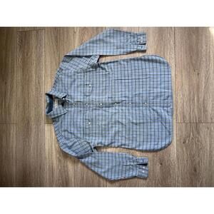 Vintage L.L.Bean Women's Blue Plaid Button-Up Shirt Size Small